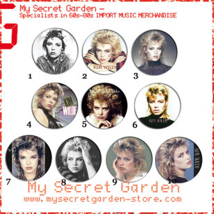 Kim Wilde - 80's Portrait  Pinback Button Badge Set 2a or 2b ( or Hair Ties / 4.4 cm Badge / Magnet / Keychain Set )